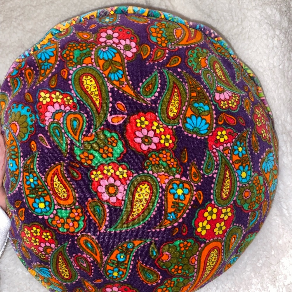 Groovy velvet round pillow VINTAGE